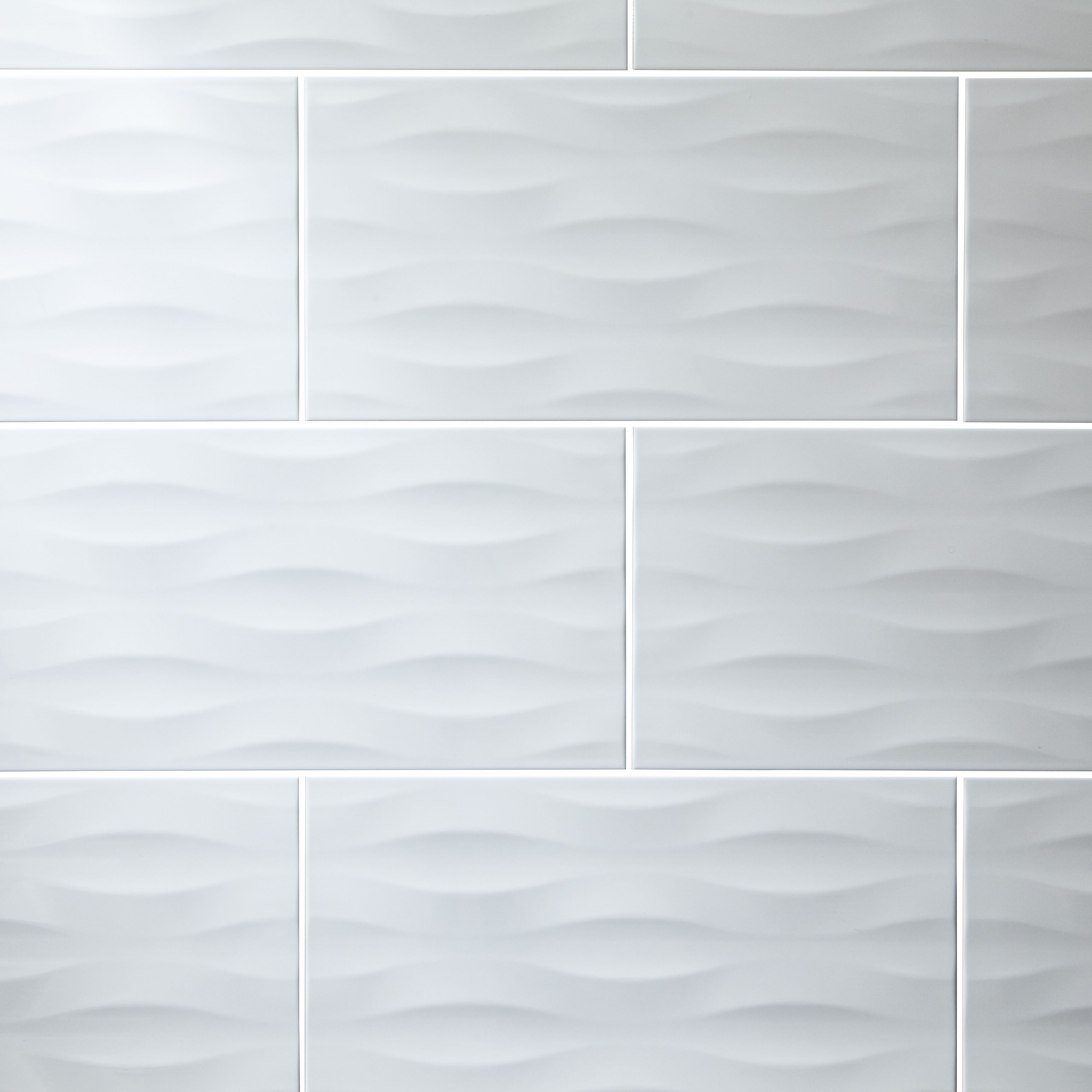 Perouso White Gloss 3D decor Embossed Ceramic Indoor Wall Tile - 4