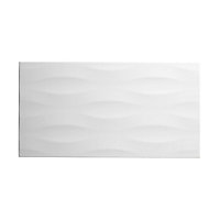 Perouso White Gloss Oval Concrete effect Ceramic Wall Tile Sample