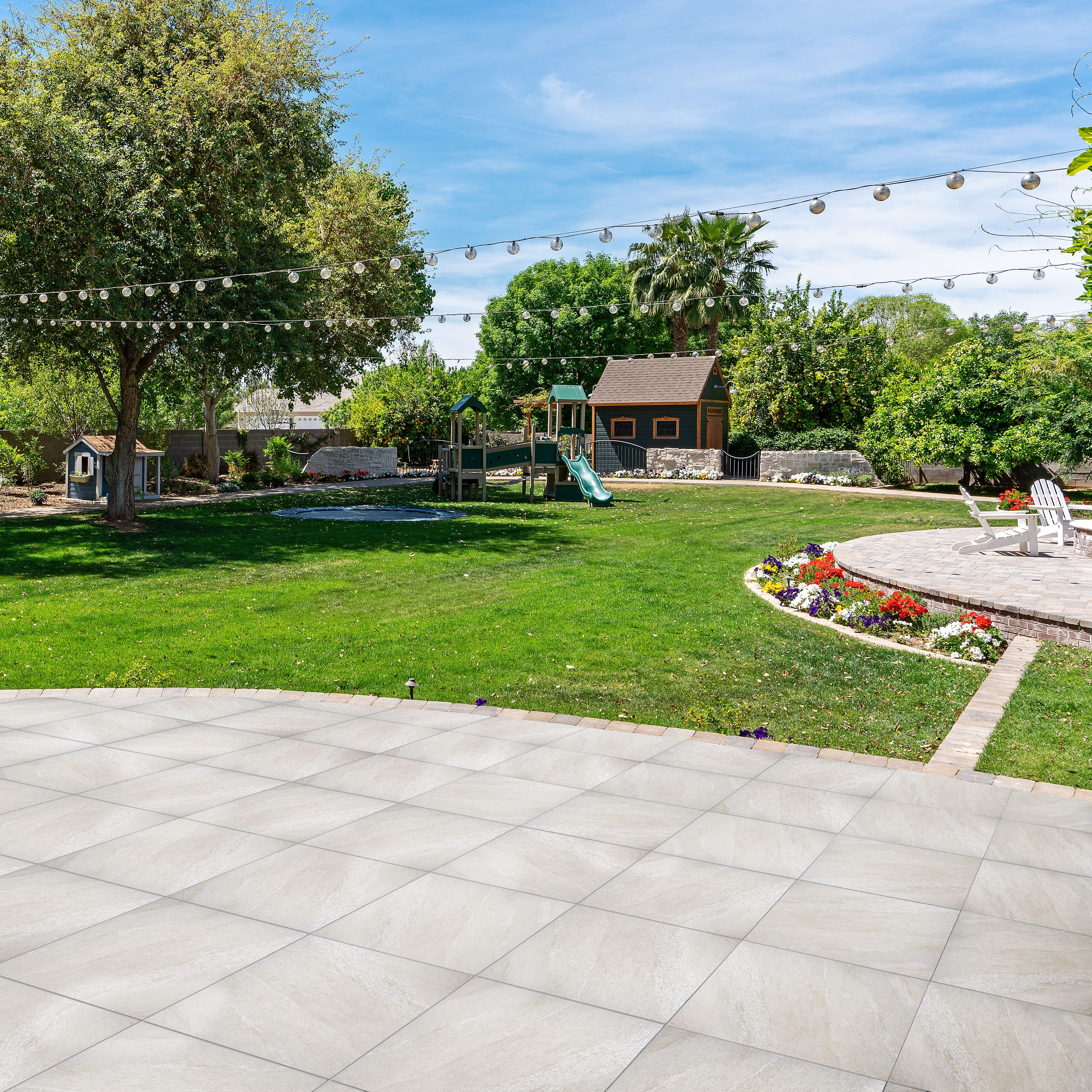 Persia Beige Matt Stone effect Porcelain Outdoor Floor Tile