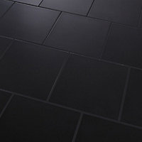 Pescaro Black Matt Ceramic Wall & floor Tile, Pack of 13, (L)333mm (W)333mm