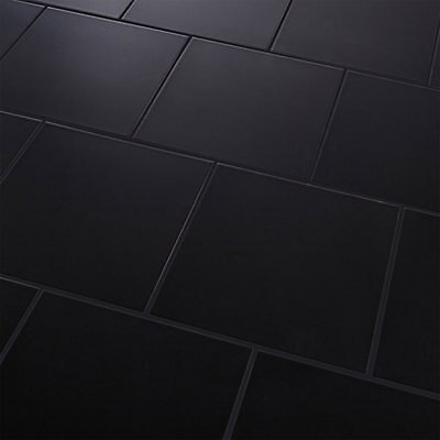 Pescaro Black Matt Plain Ceramic Wall, Black Floor Tiles Design