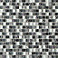 Petrol blue Gloss & matt Marble effect Square Glass & stone Mosaic tile, (L)300mm (W)300mm