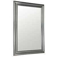 Pewter effect Rectangular Framed Mirror (H)106cm (W)76cm