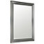 Pewter effect Rectangular Wall-mounted Framed Mirror, (H)106cm (W)76cm