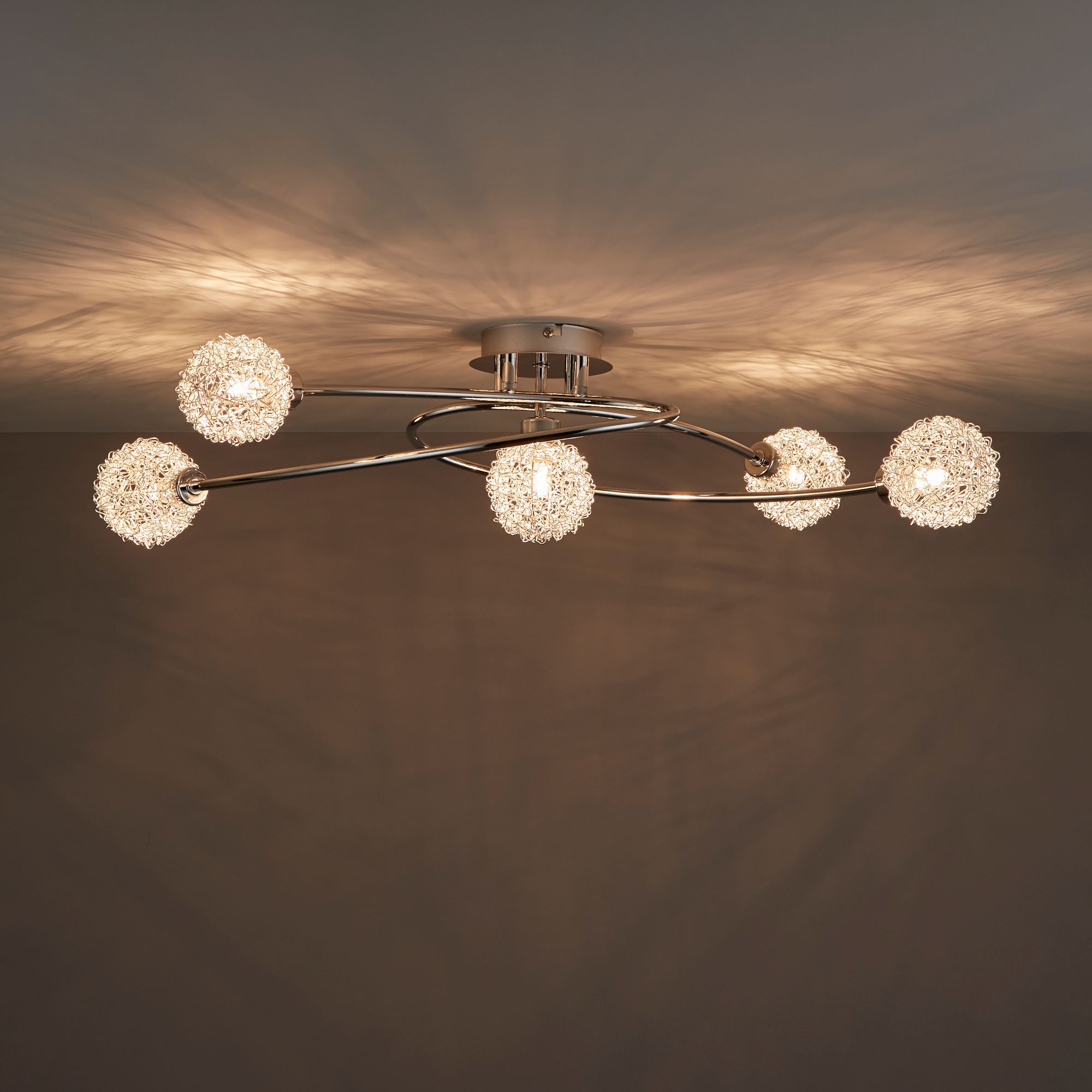 Phaidros Chrome effect 5 Light Spotlight