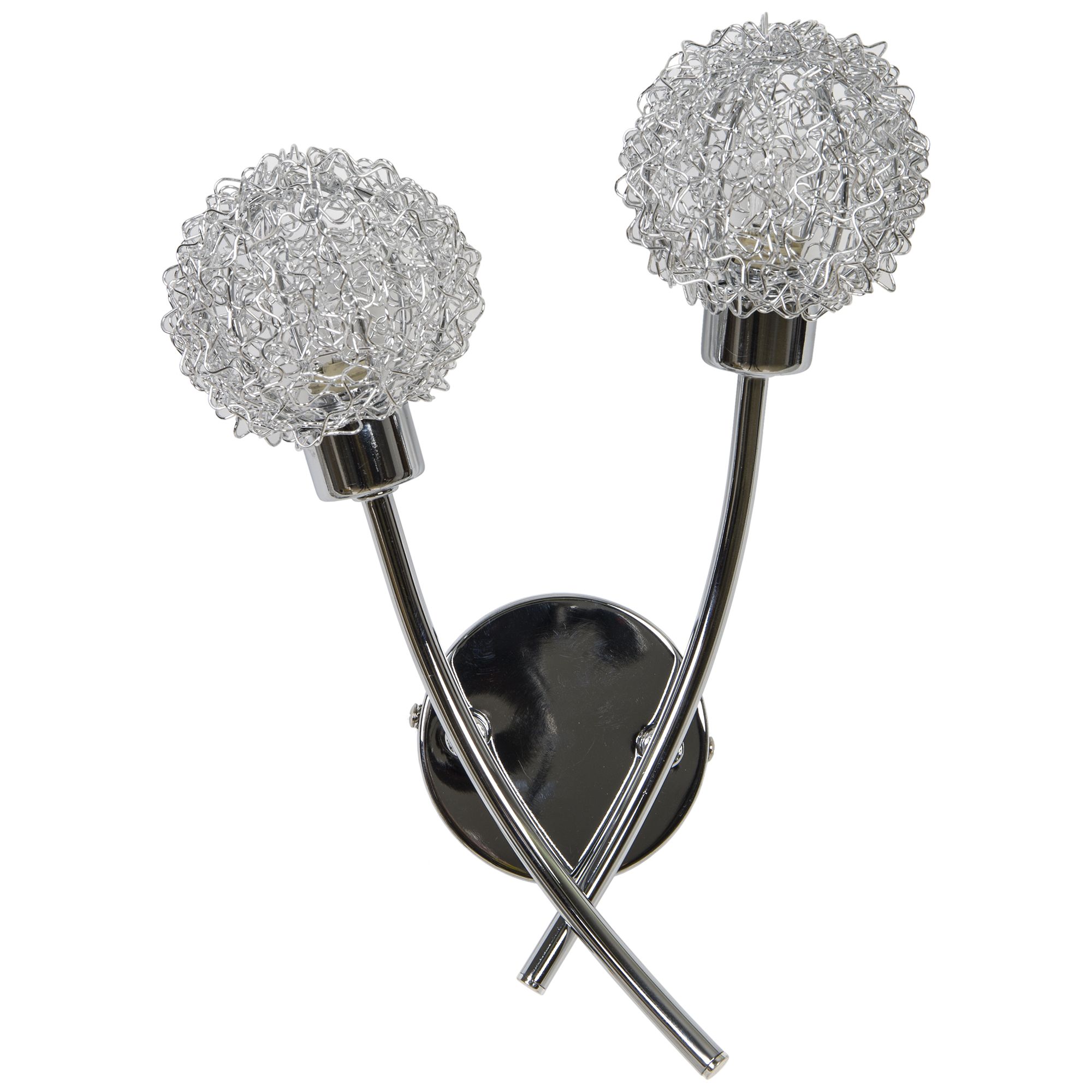 Phaidros Chrome effect Double Wired Wall light