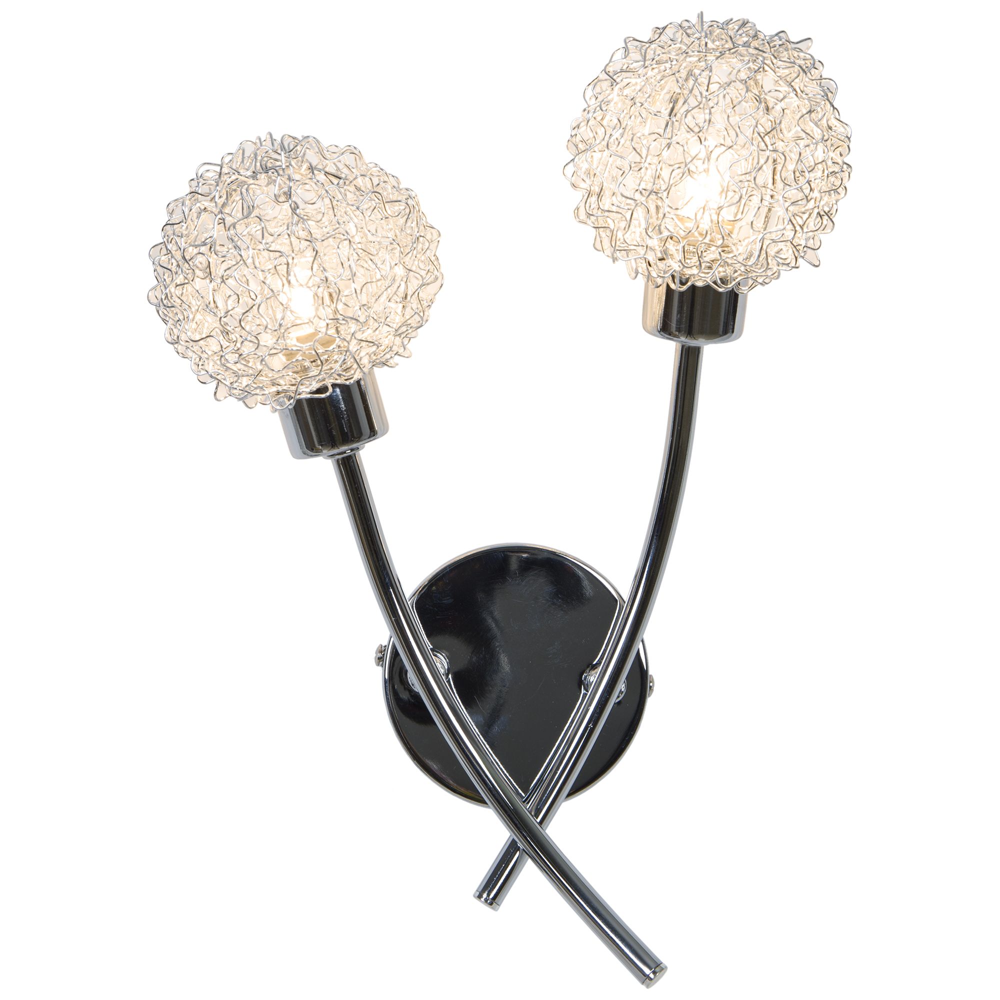 Phaidros Chrome effect Double Wired Wall light