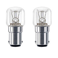 Philips B15 15W Warm white Incandescent Dimmable Sewing machine Light bulb, Pack of 2