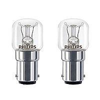 Philips B22 15W Warm white Incandescent Dimmable Sewing machine Light bulb, Pack of 2
