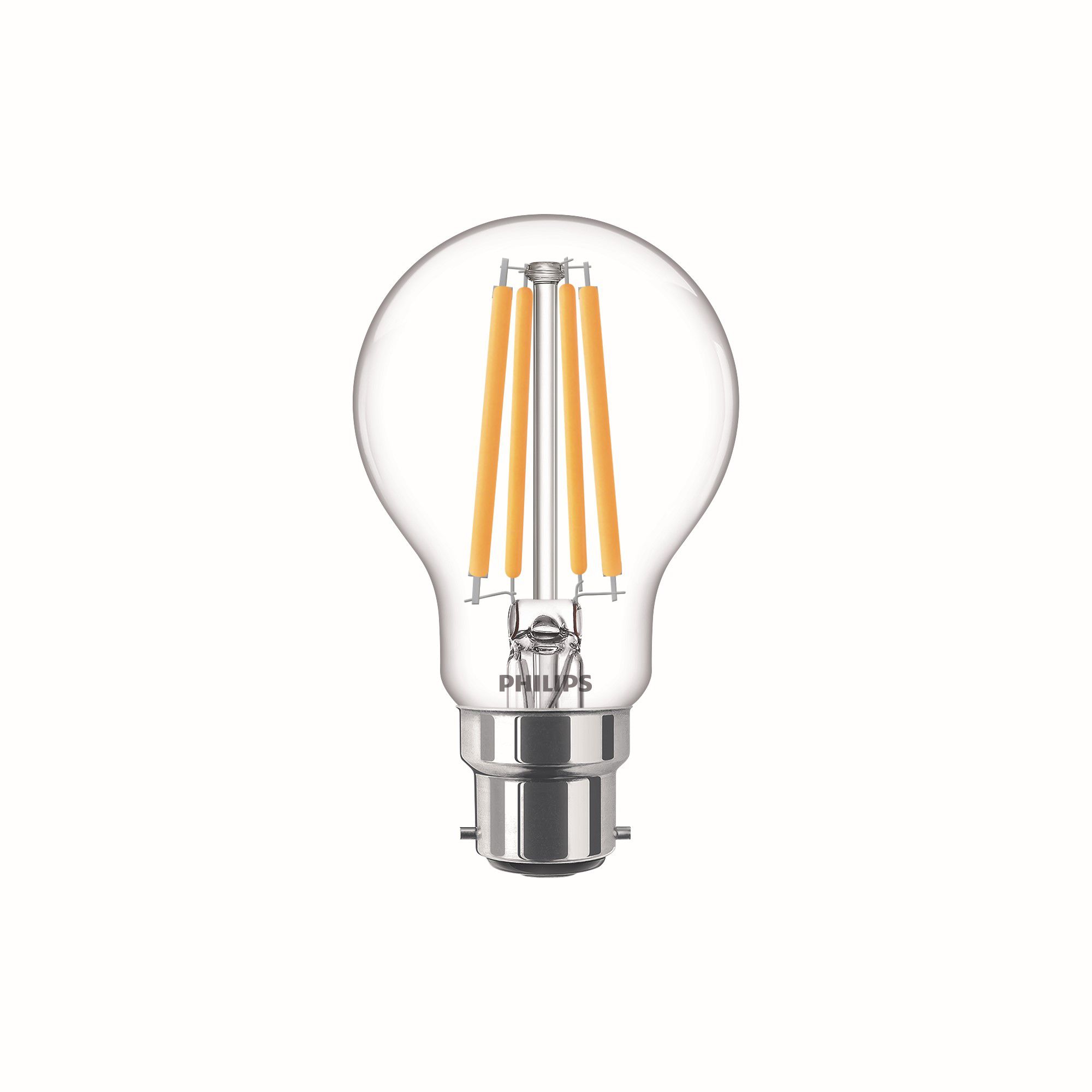 Philips B22 4W 840lm Transparent A60 Warm white LED Light bulb