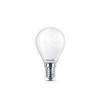 Philips Classic E14 4.3W 470lm Frosted Golf ball Cool white LED Light bulb