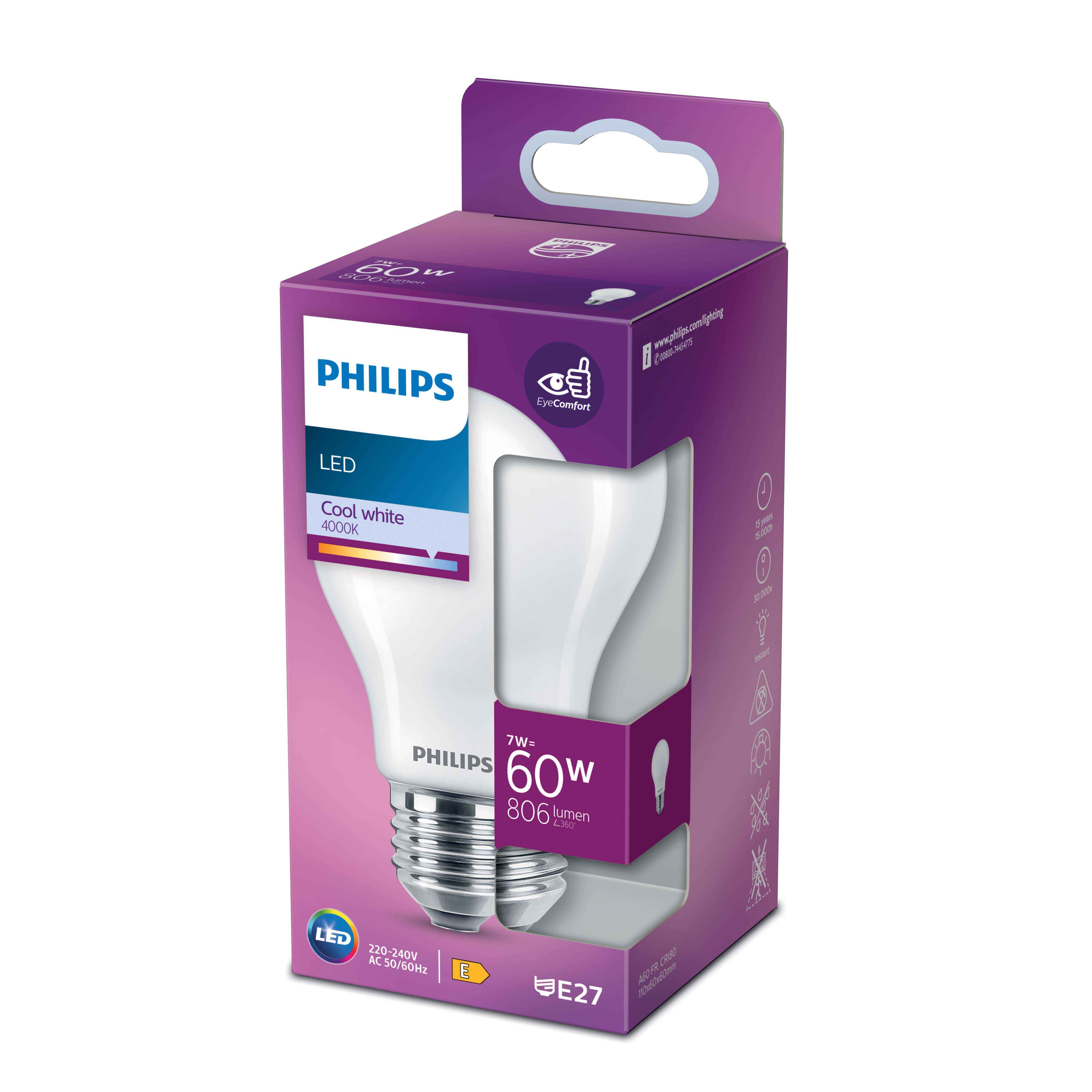 Philips led bulb e27 deals cool white