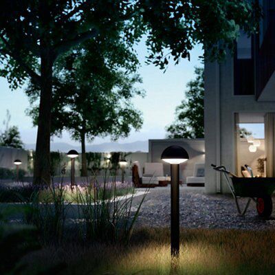 Philips Dust Black Mains-powered 1 lamp LED Outdoor Post light (H)763mm