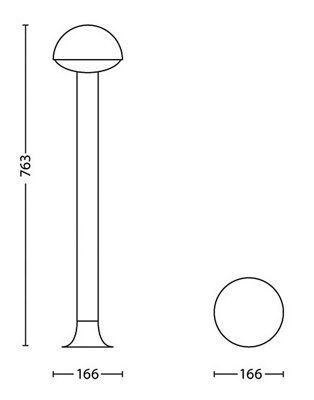Philips Dust Black Mains-powered 1 lamp LED Outdoor Post light (H)763mm
