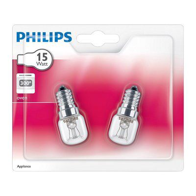 Philips E14 15W Warm white Incandescent Dimmable Oven Light bulb Pack of 2