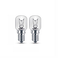 Philips E14 26W Warm white Halogen Dimmable Light bulb, Pack of 2