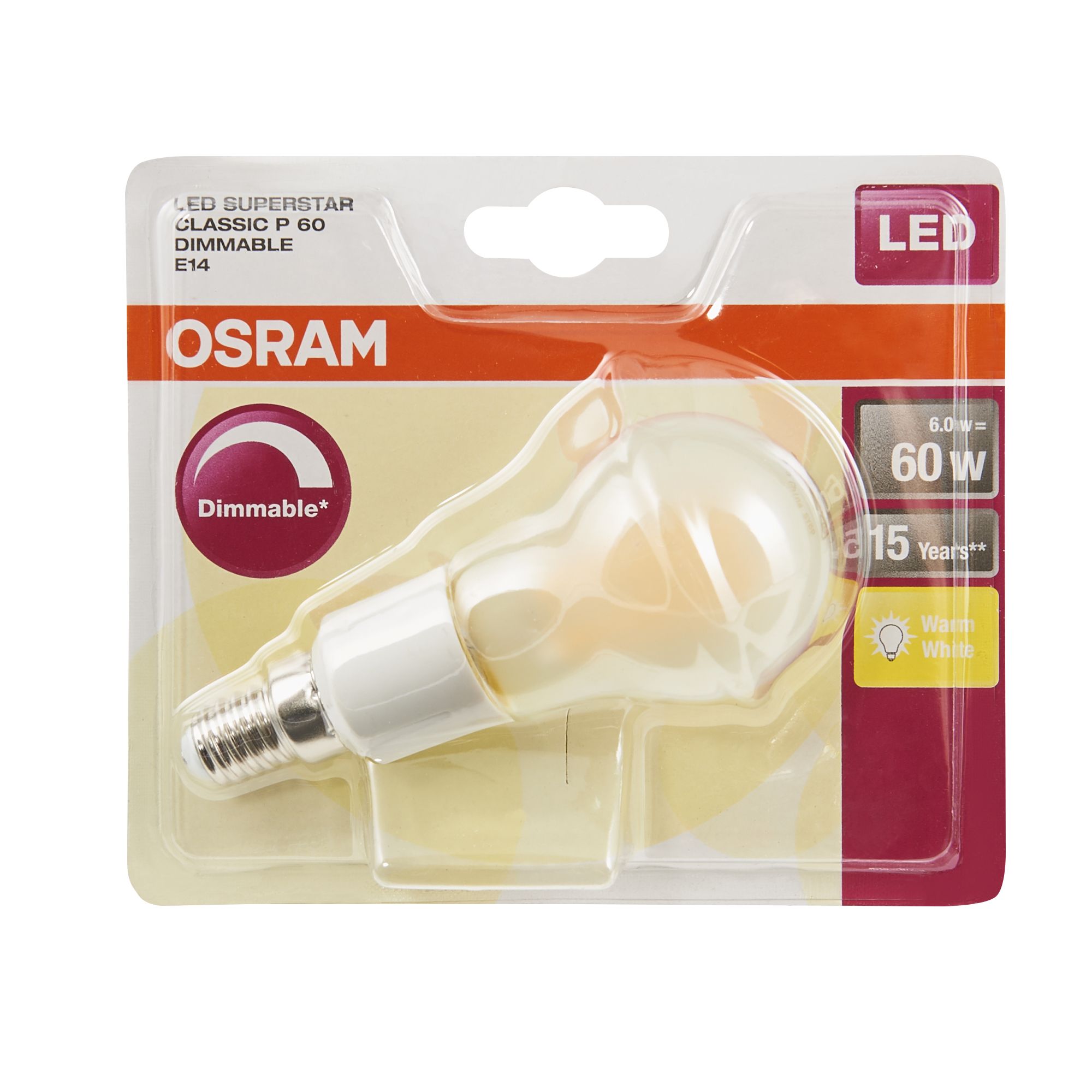 Philips E14 8W 806lm Golf ball Warm white & neutral white LED Dimmable Light bulb