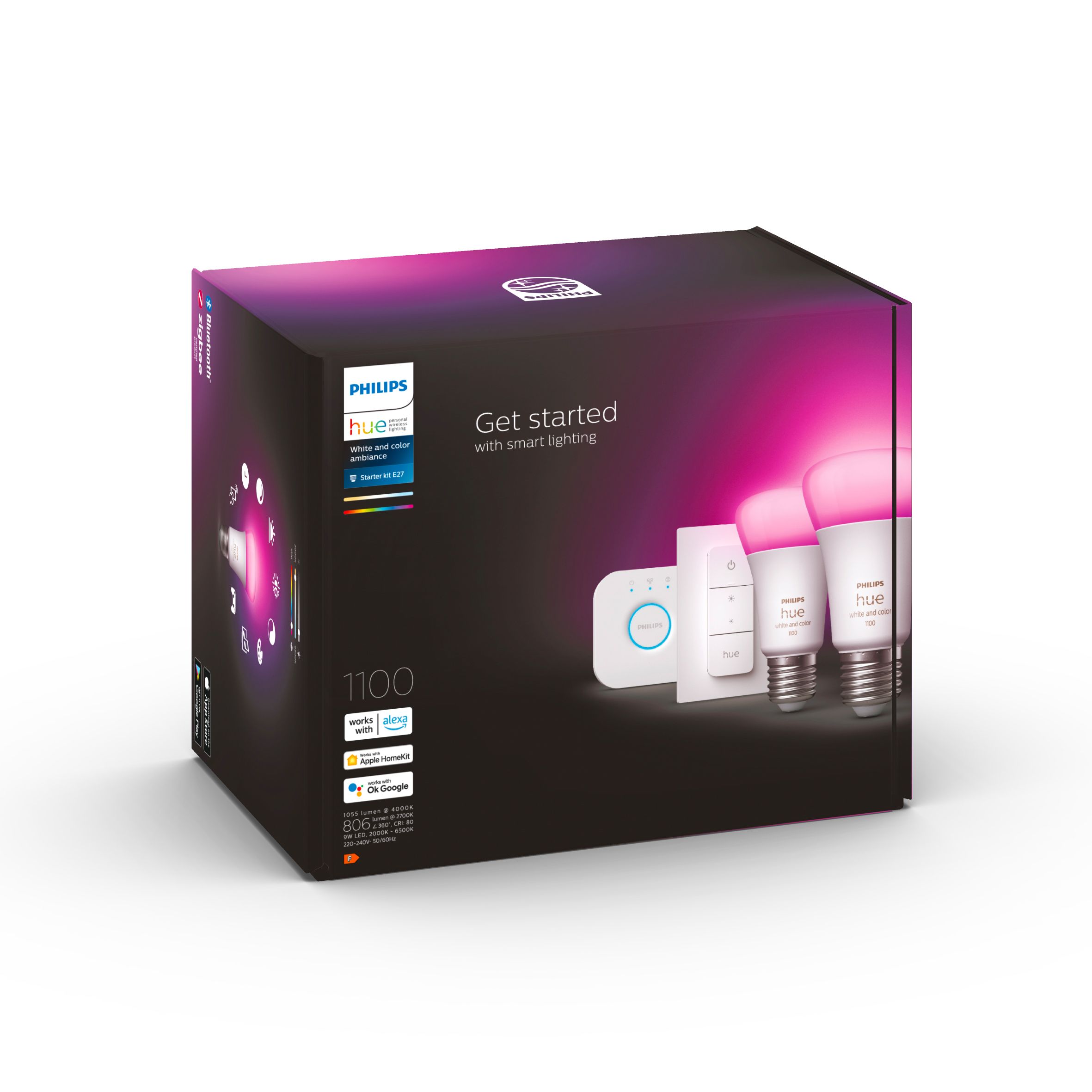 Philips E27 LED Cool white & warm white A60 Non-dimmable Smart lighting starter kit