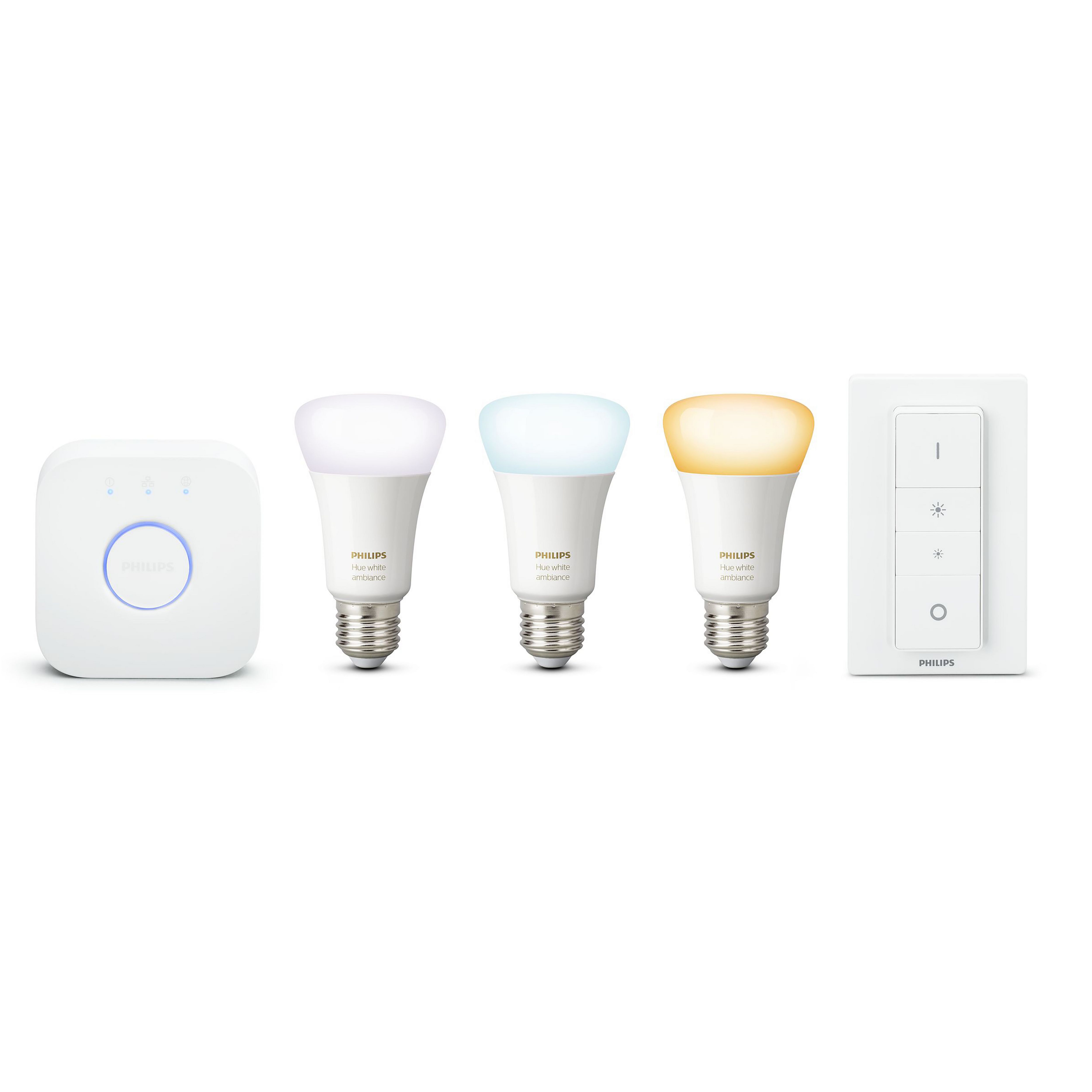 View of Philips E27 LED White A60 Dimmable Smart lighting kit