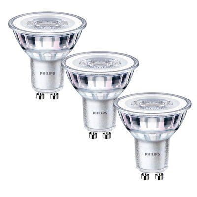 Philips GU10 3.5W 275lm GLS Ice white LED Light bulb, Pack of 3
