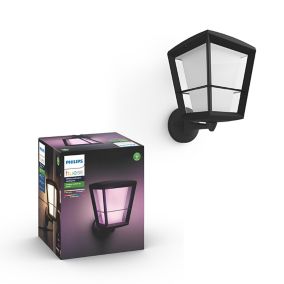 Philips Hue Fixed Black & white Mains-powered LED Outdoor Wall light 1150lm (Dia)19.4cm