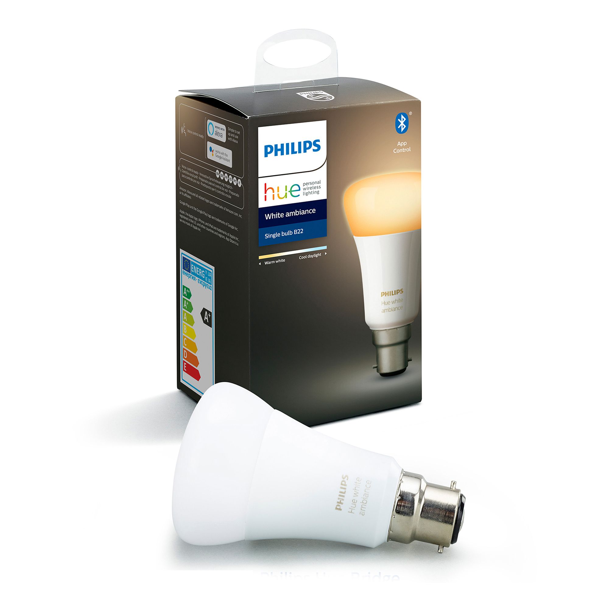 Philips - Hue GU10 Bluetooth 50W Smart LED Bulb - White and Color