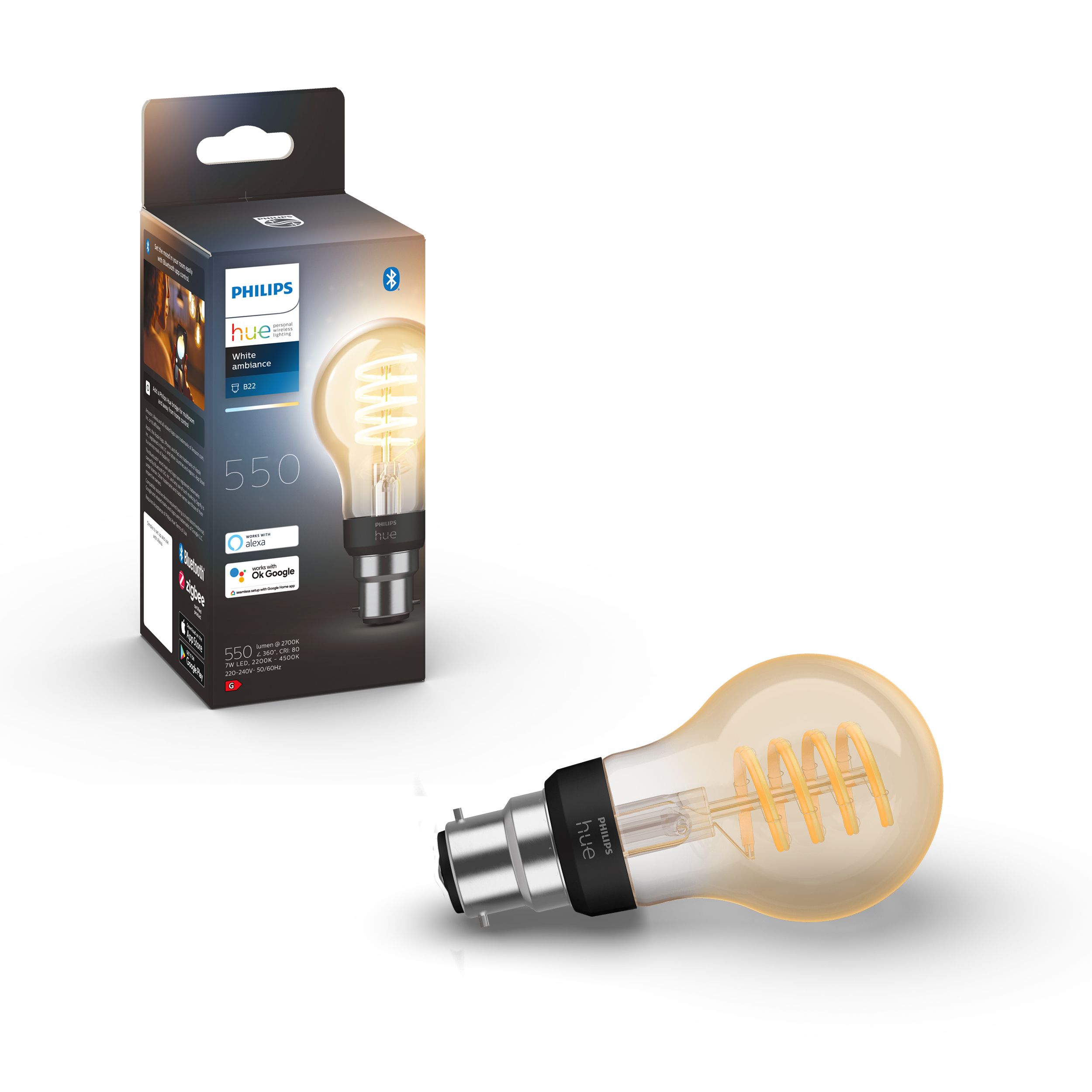 Philips Hue LED Cool white & warm white A60 Non-dimmable Light bulb