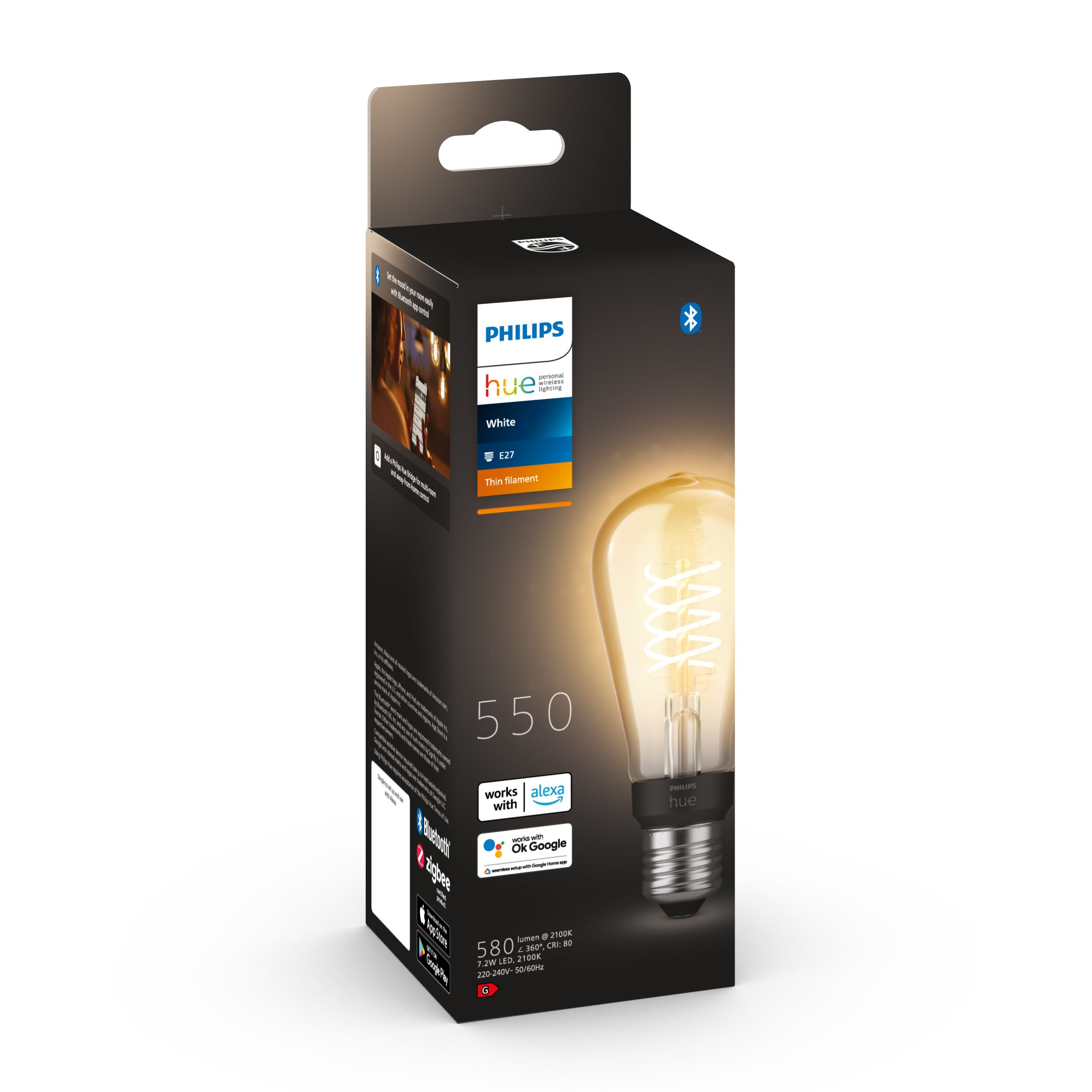 Philips Hue LED Cool white & warm white ST64 Non-dimmable Light bulb