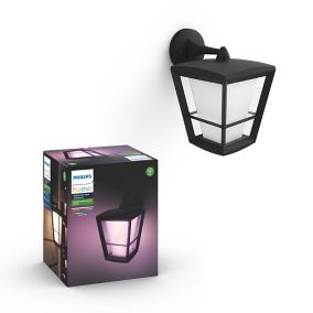 Philips Hue Non-adjustable Black & white Mains-powered LED Outdoor Wall light 1150lm (Dia)19.4cm