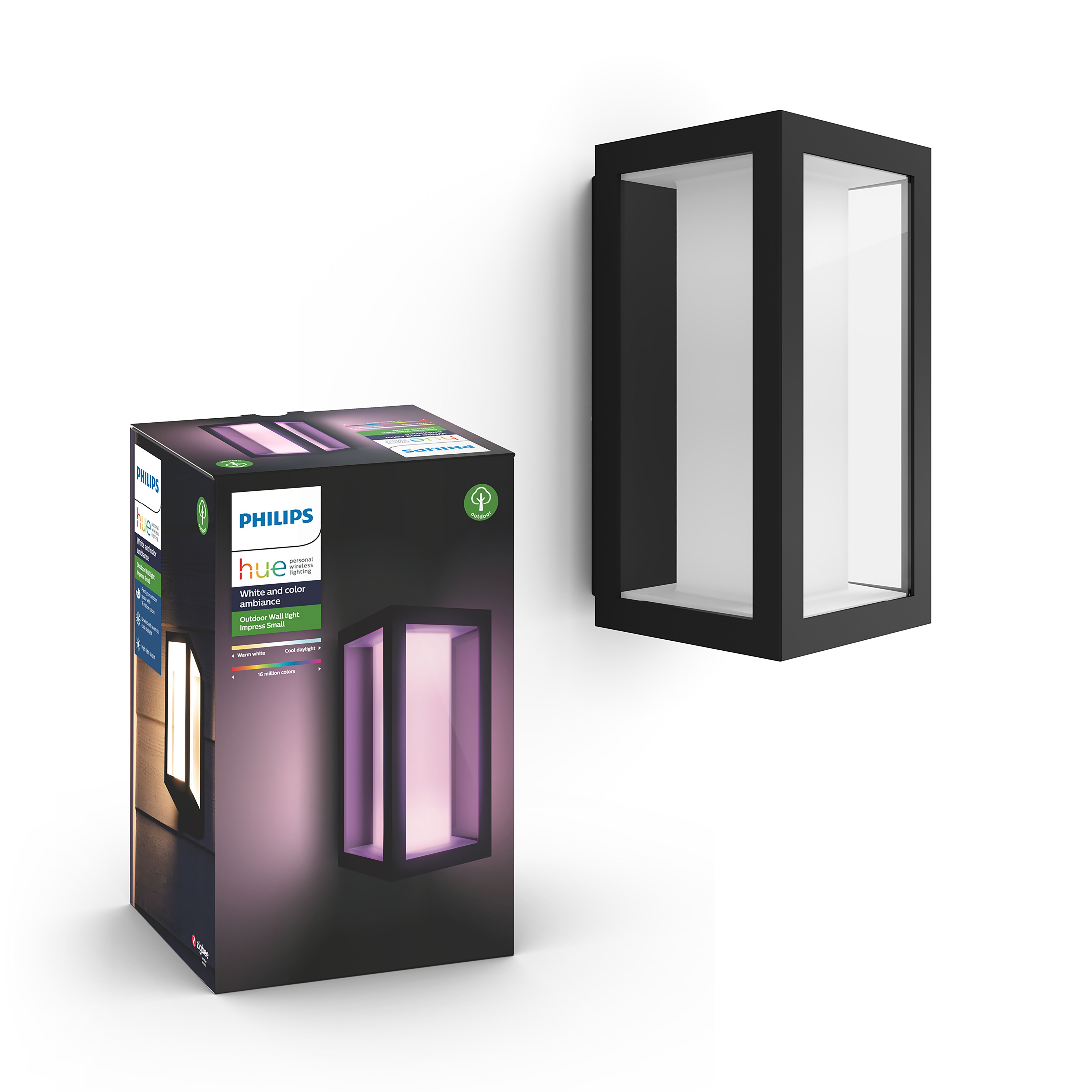 Philips Hue Non-adjustable Black & White Mains-powered LED Outdoor Wall ...