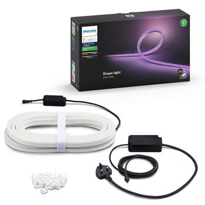 Philips Hue Outdoor Dimmable LED 1650lm Ice white & multicolour Flexible strip light IP67 4.87m