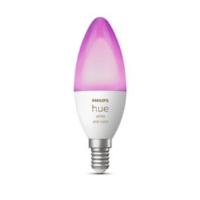 Philips Hue SES 75W LED RGB & neutral white Candle Bluetooth Smart Light bulb