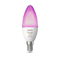 Philips Hue SES 75W LED RGB & neutral white Candle Non-dimmable Light bulb