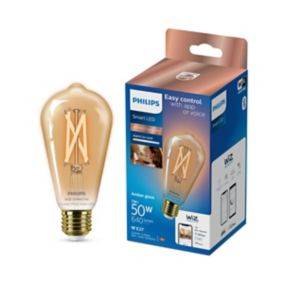 Philips PhilipsSmart E27 50W LED Cool white & warm white ST64 Dimmable Filament Smart Light bulb