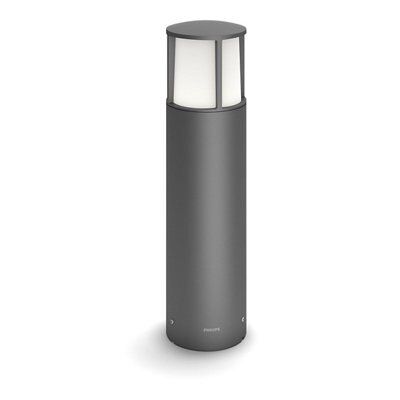 Philips Stock Anthracite Mains-powered 1 lamp LED Outdoor Post light (H)400mm