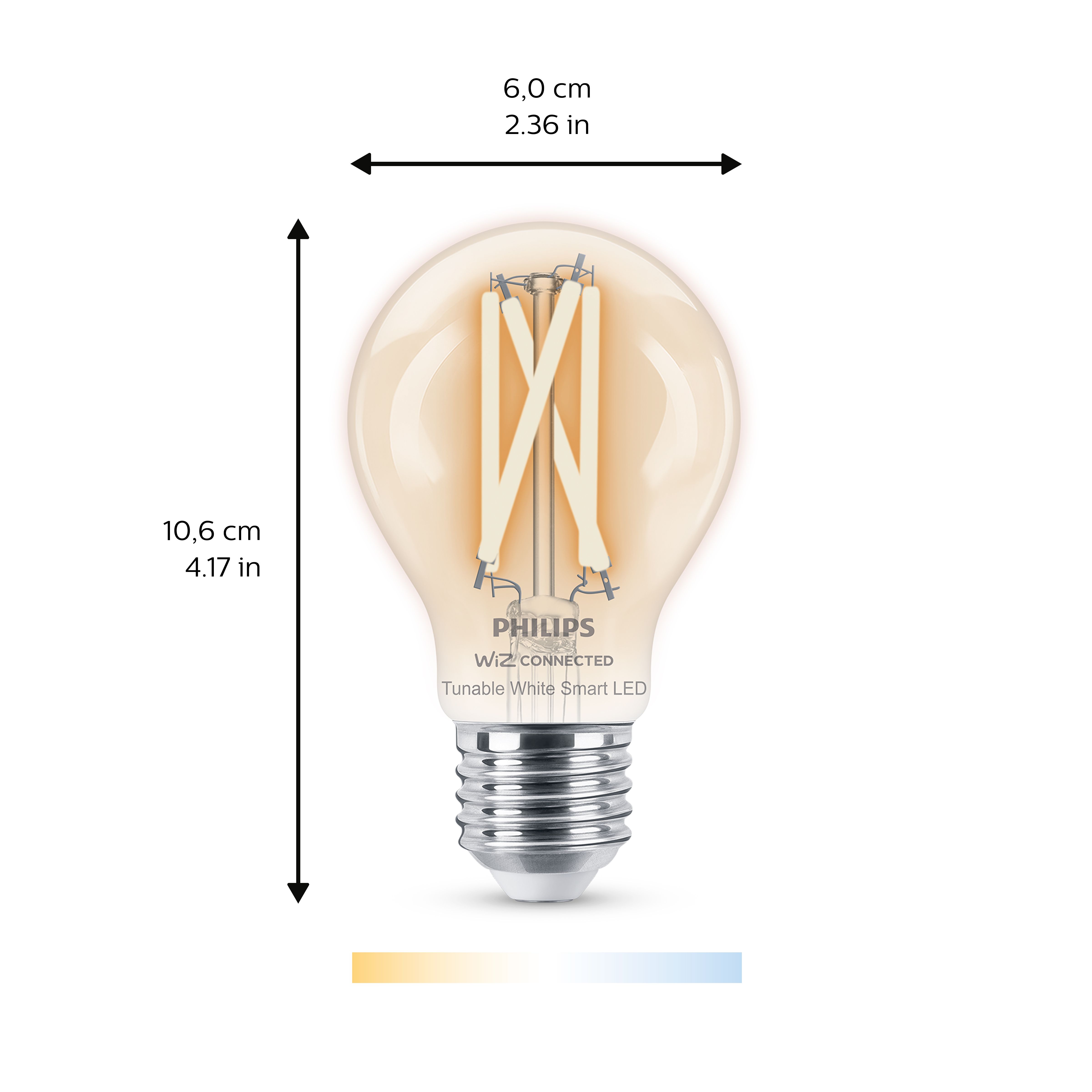 Philips WiZ E27 60W LED Cool white & warm white A60 Non-dimmable Light bulb Pack of 2