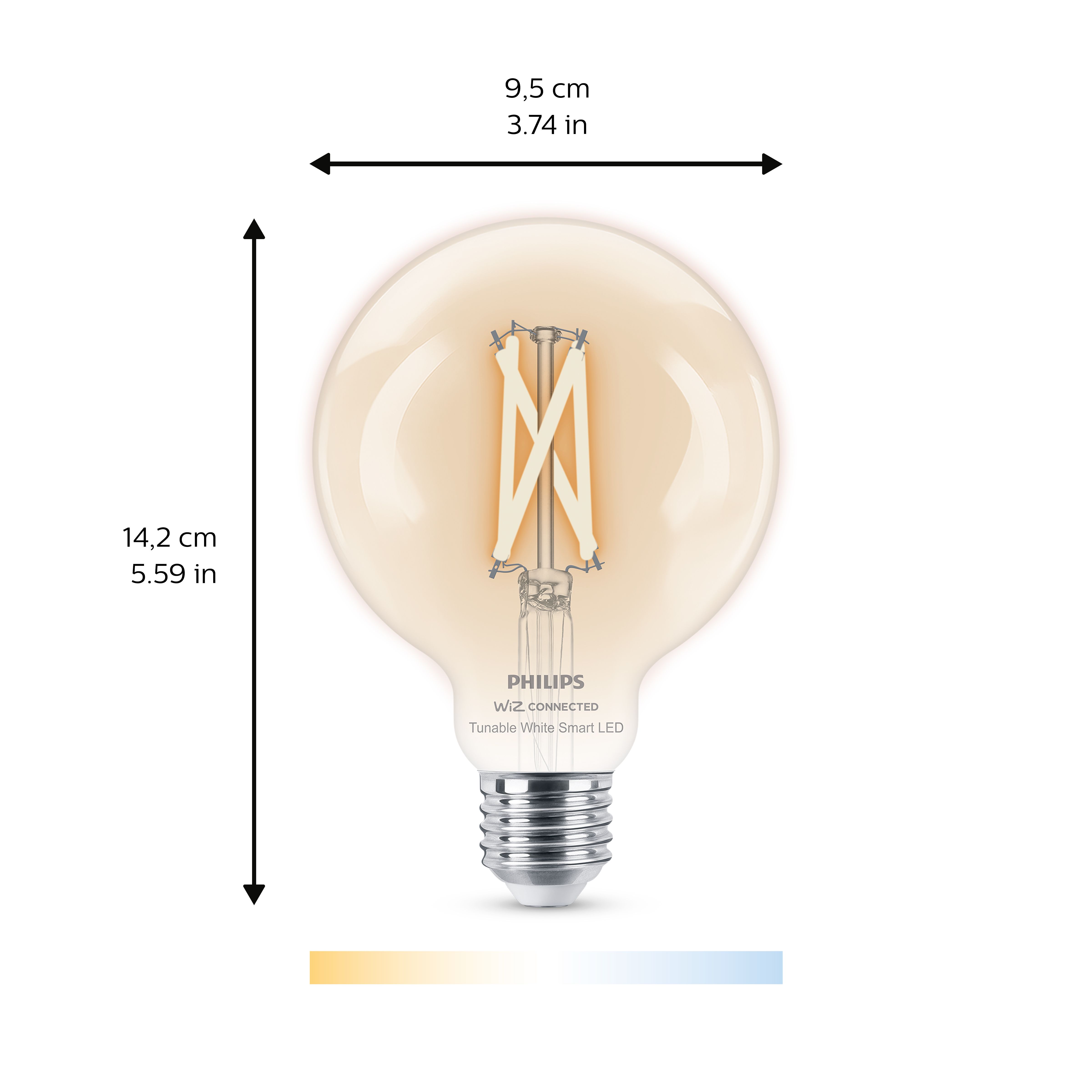 Philips WiZ E27 60W LED Cool white & warm white Globe Dimmable Light bulb