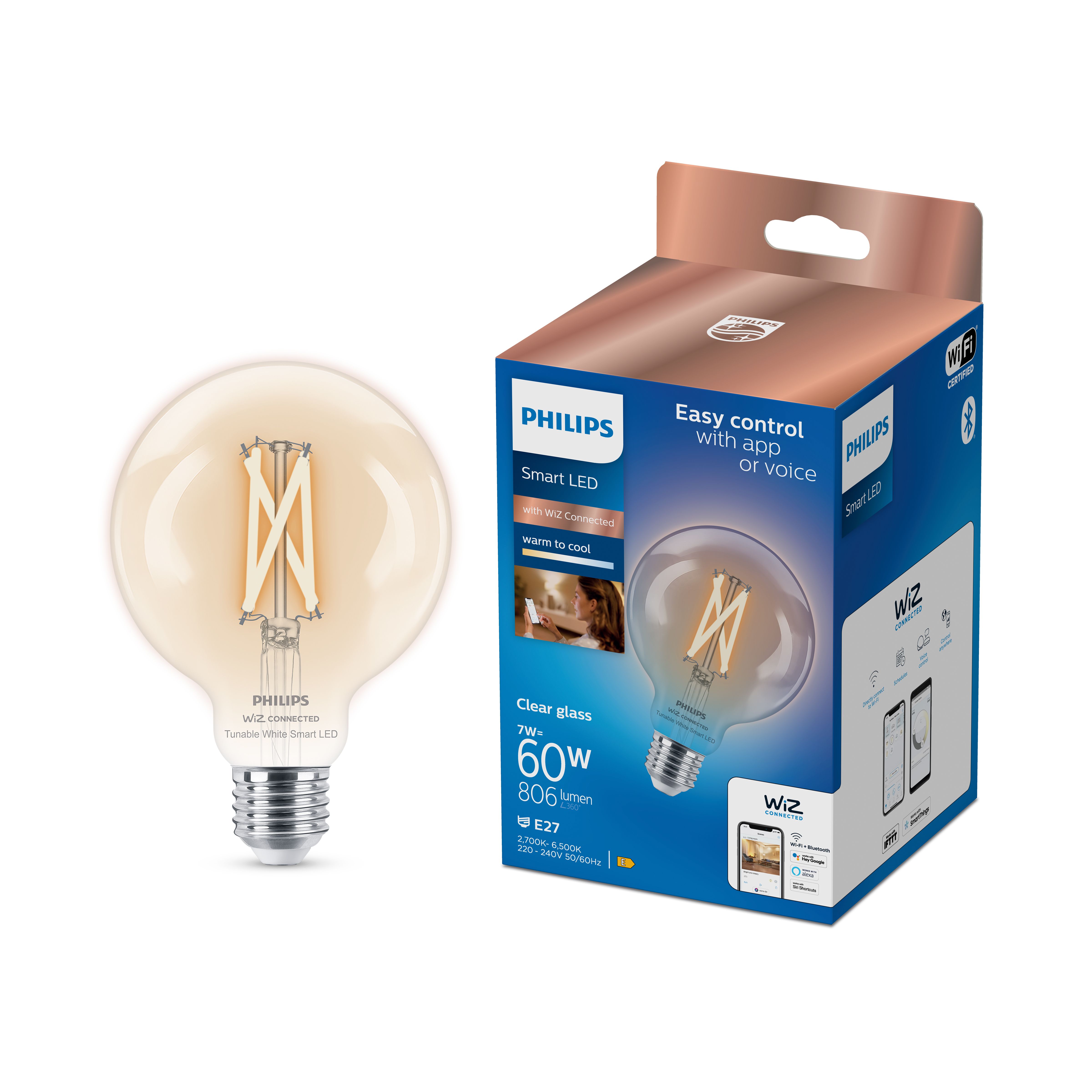 Philips Classic LED E27 Ampoule, 60W, mate, blan…