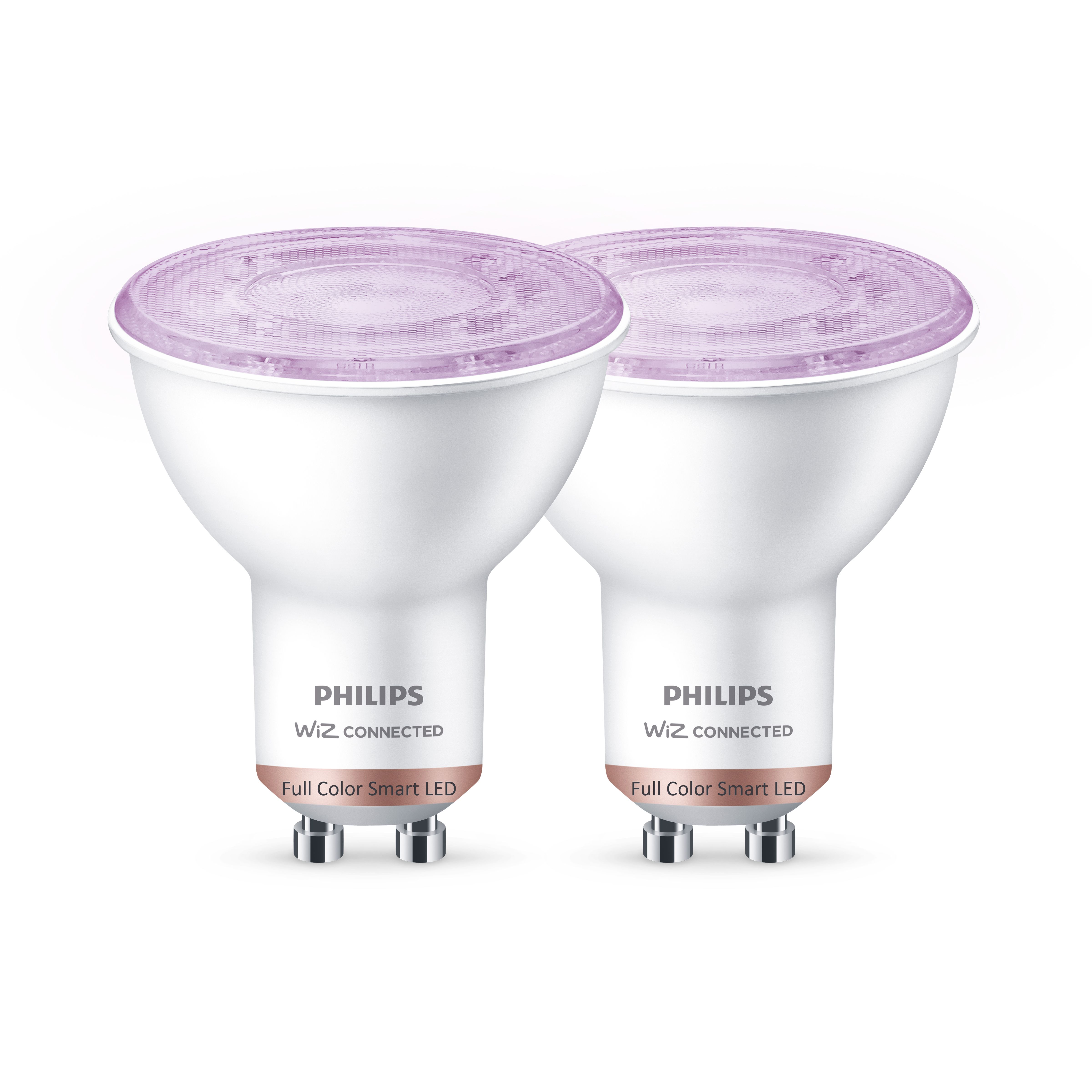 Philips WiZ GU10 50W LED Cool white, RGB & warm white PAR16 Non-dimmable Light bulb Pack of 2