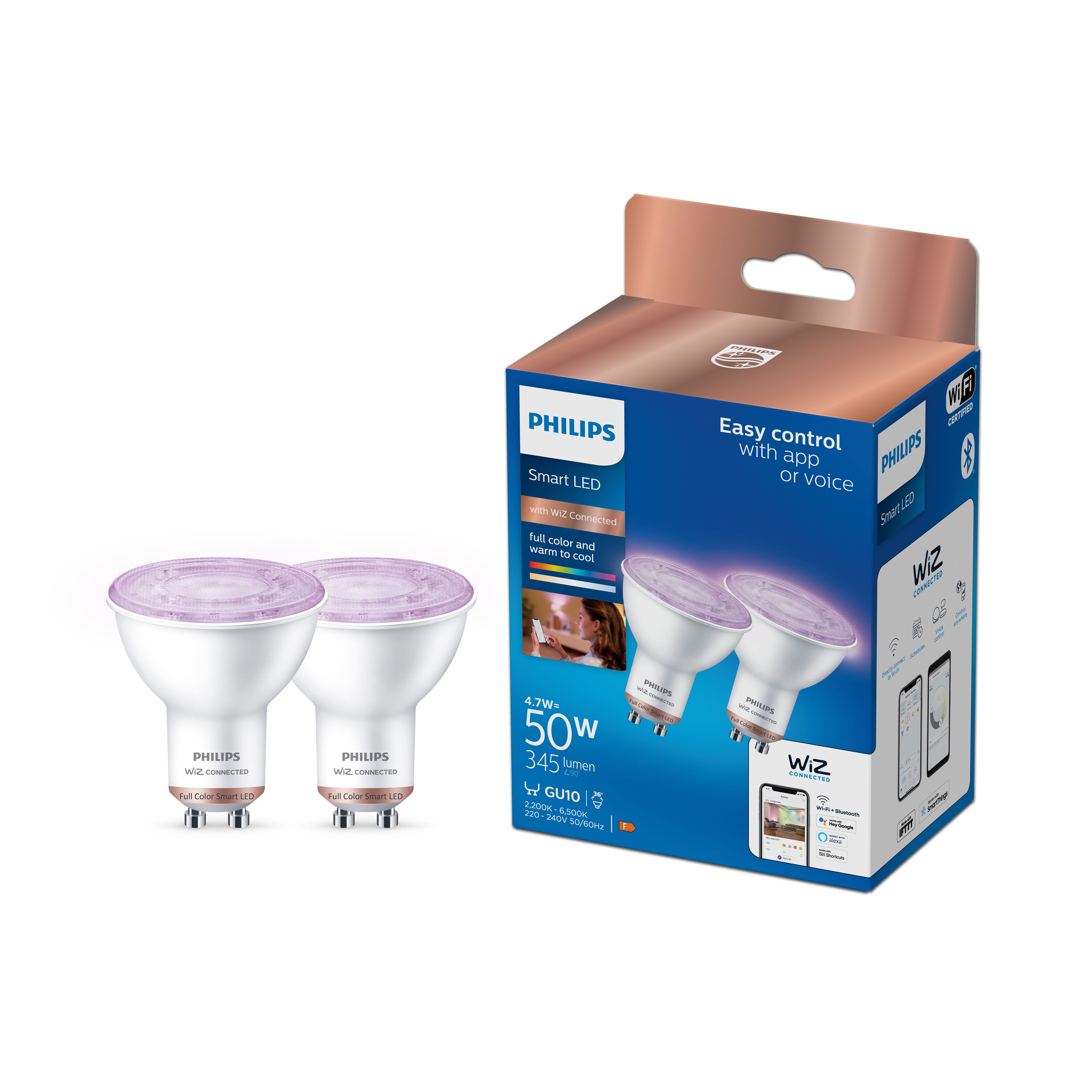 Philips, pack de 6 ampoules LED GU10, 35W, blanc…