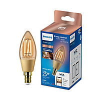 Philips WiZ SES 25W LED Cool white & warm white Candle Filament Smart Light bulb
