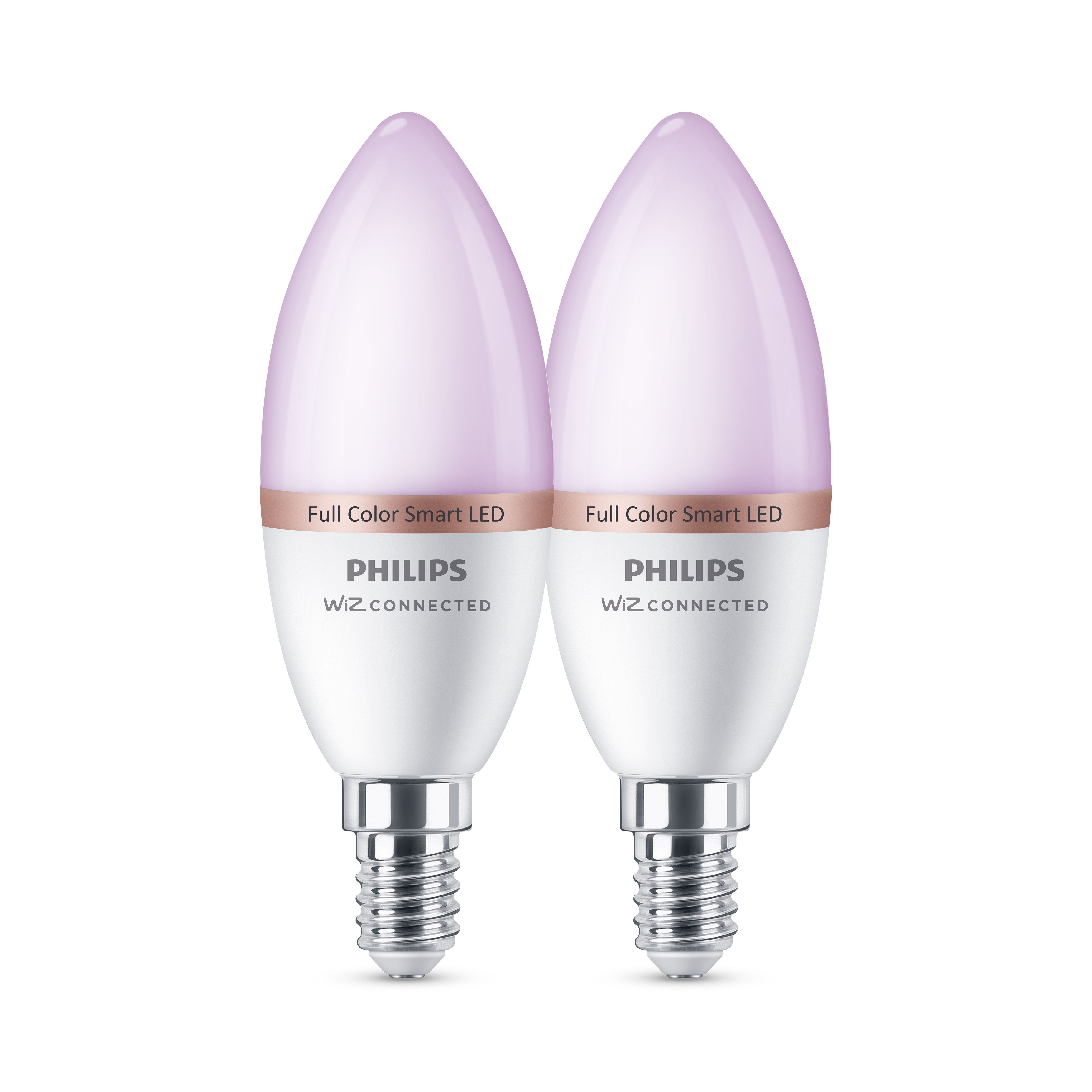 Philips WiZ SES 40W LED Cool white, RGB & warm white Candle Non-dimmable Light  bulb Pack of 2