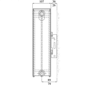 Piatto Matt charcoal Horizontal Panel Radiator, (W)600mm x (H)600mm