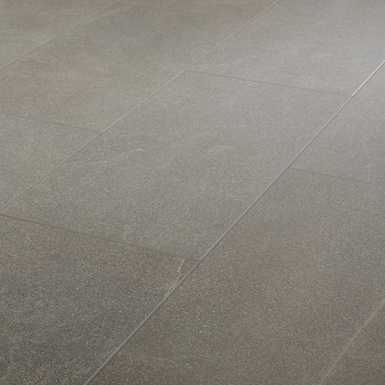Piazentina Grey Matt Flat Stone Effect, Floor Tile Paint Colours B Q