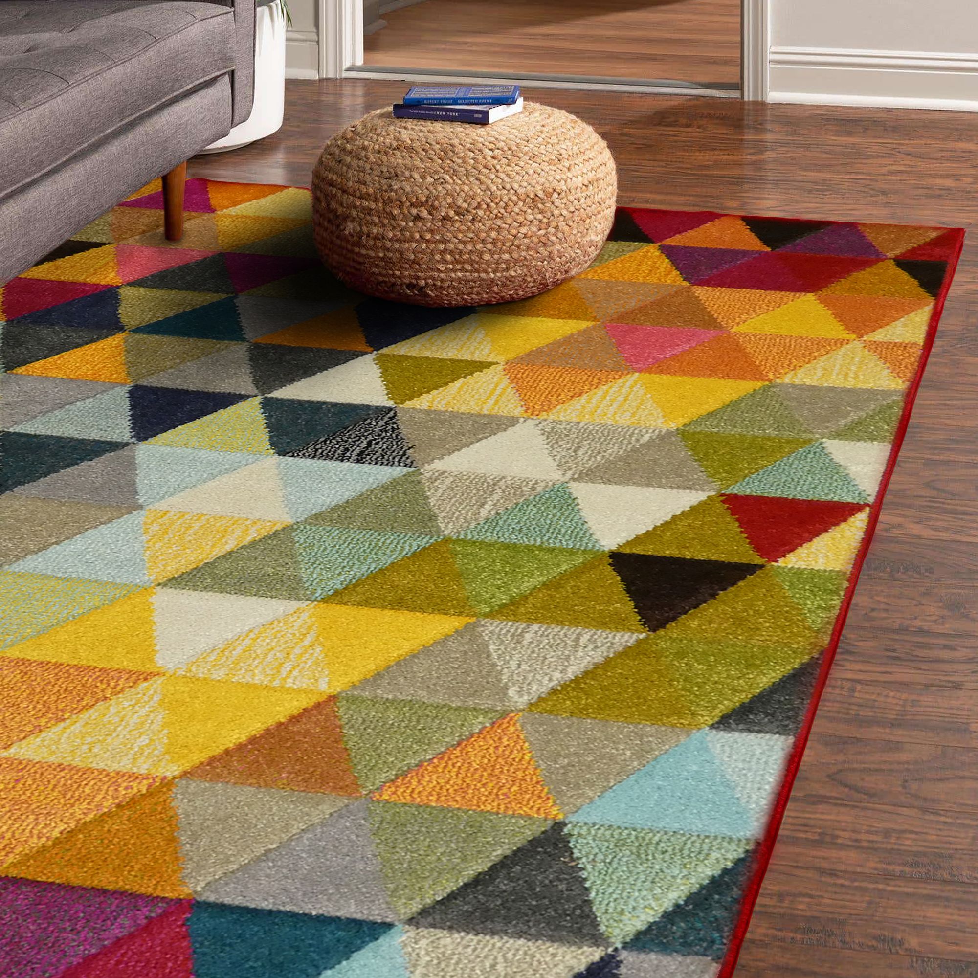 Piccadilly Multicolour Geometric Large Rug, (L)230cm x (W)160cm