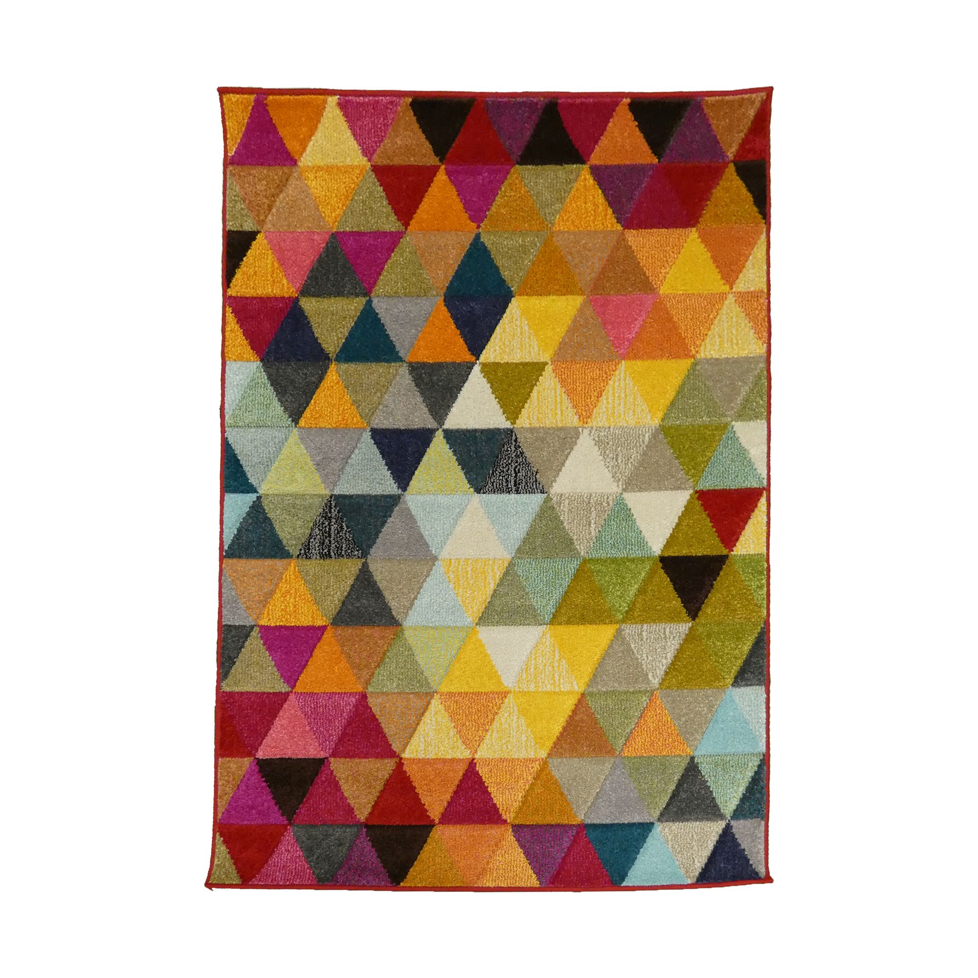 Piccadilly Multicolour Geometric Small Rug, (L)150cm x (W)80cm
