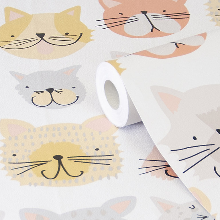 Picris Multicolour Cartoon cats Smooth Wallpaper | DIY at B&Q