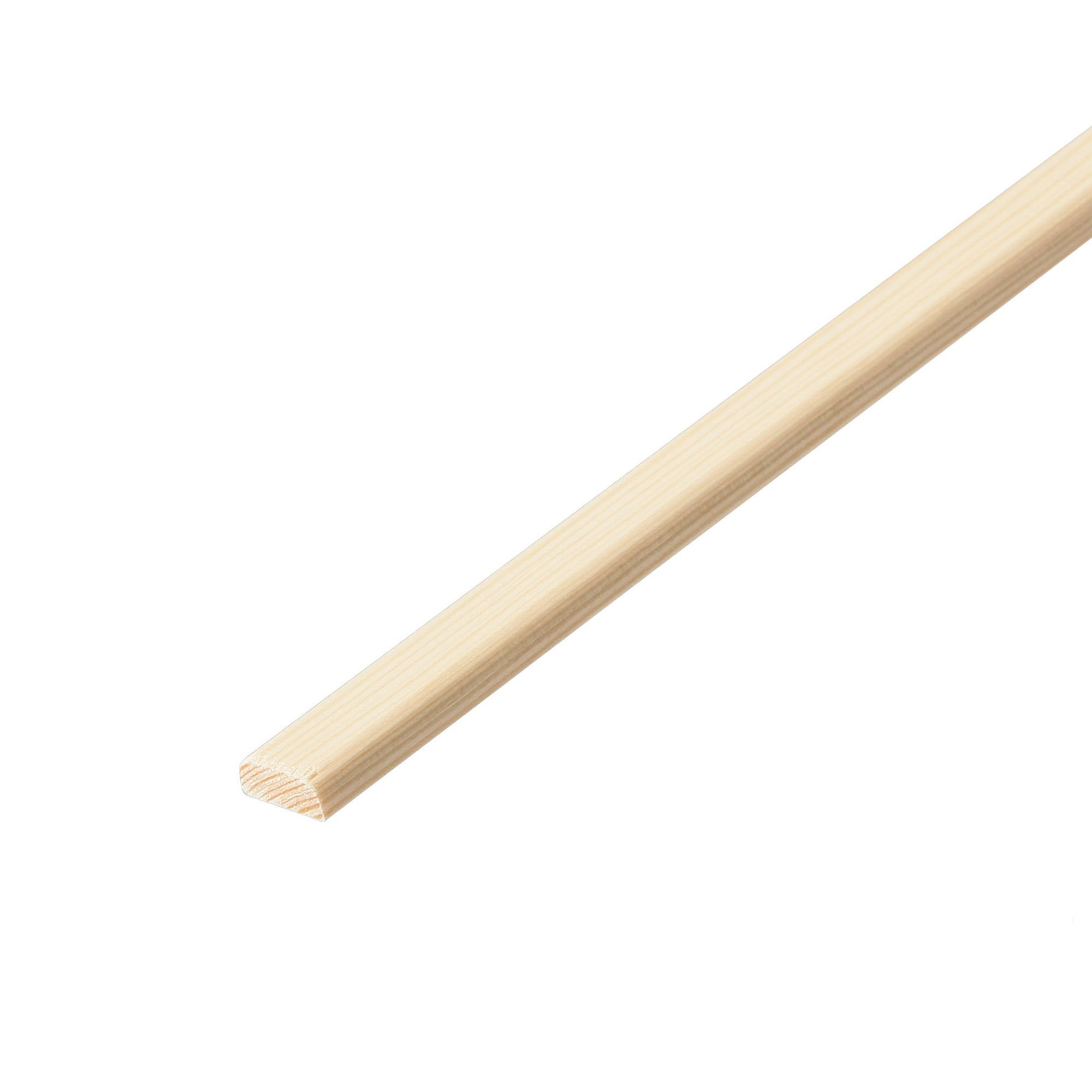 Pine D-shape D-shaped Moulding (L)2400mm (W)13mm (T)4.5mm