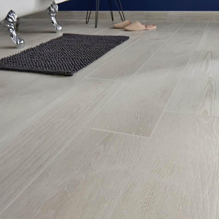 Pine Wood White Matt Effect, White Wood Look Ceramic Floor Tile