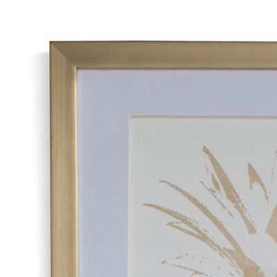 Pineapple White Framed print (H)43cm x (W)33cm